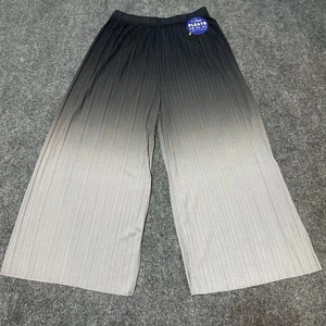 NEW Pleats Pants Womens 29 Grey Pull On High Rise Breathable Stretch Made Korea - Picture 1 of 10