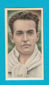 Famous TENNIS PLAYER card of 1935 - HENRI COCHET - issued by ARDATH LTD.
