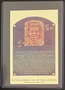 WILLIE MAYS postcard un-signed NATIONAL BASEBALL HALL OF FAME PLAQUE 1979 - Picture 1 of 2