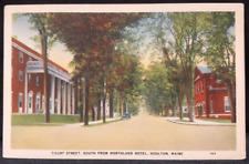 Houlton Maine ME Court Street from Northland Hotel Street View Postcard