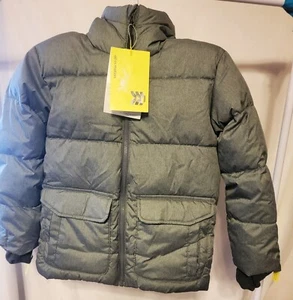 All in Motion - Jungen wind-/regenabweisende graue gefütterte Jacke mit durchgehendem Reißverschluss Gr. L - Bild 1 von 11