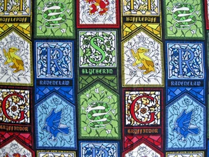 Harry Potter Shields Quilt Fabric 2 Pcs. 1/2 yd x 44" and 33" x 12" Camelot - Picture 1 of 4