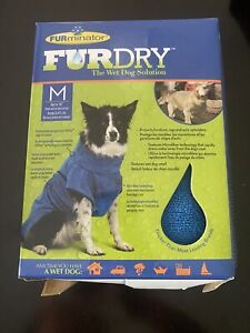 FURminator FURDry The Wet Dog Solution Pet Grooming Bathing Wrap BLUE - Medium
