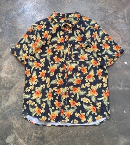 DC Shoes Hawaii Floral Button Up Shirt Vintage Made in India XL Short Sleeve - Picture 1 of 7