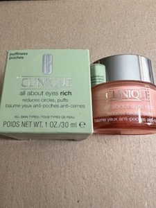 Clinique All About Eyes Eye RICH Cream Reduce Circles & Puffs 1 oz / 30 ml NIB - Picture 1 of 4