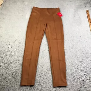 Spanx Pants Womens M Rich Caramal Faux Suede Leggings Pull On Seam Front NEW NWT - Picture 1 of 11