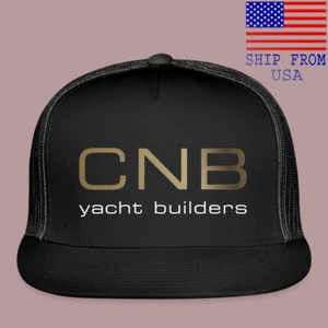 CNB Yacht Builders Adjustable Black Trucker Hat Cap Adult Size - Picture 1 of 4