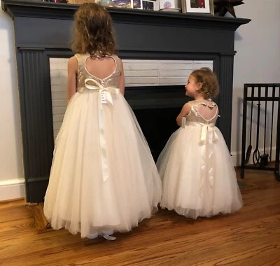 VESTIDO DE NOVIA NIÑA FLOR DAVID TALLA 6 IDEAL PARA BODAS, CUMPLEAÑOS Foto 1 de 2