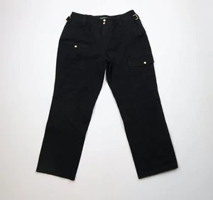 Vintage 90s Ralph Lauren Womens 14 Distressed Side Buckle Stretch Cargo Pants - Picture 1 of 14