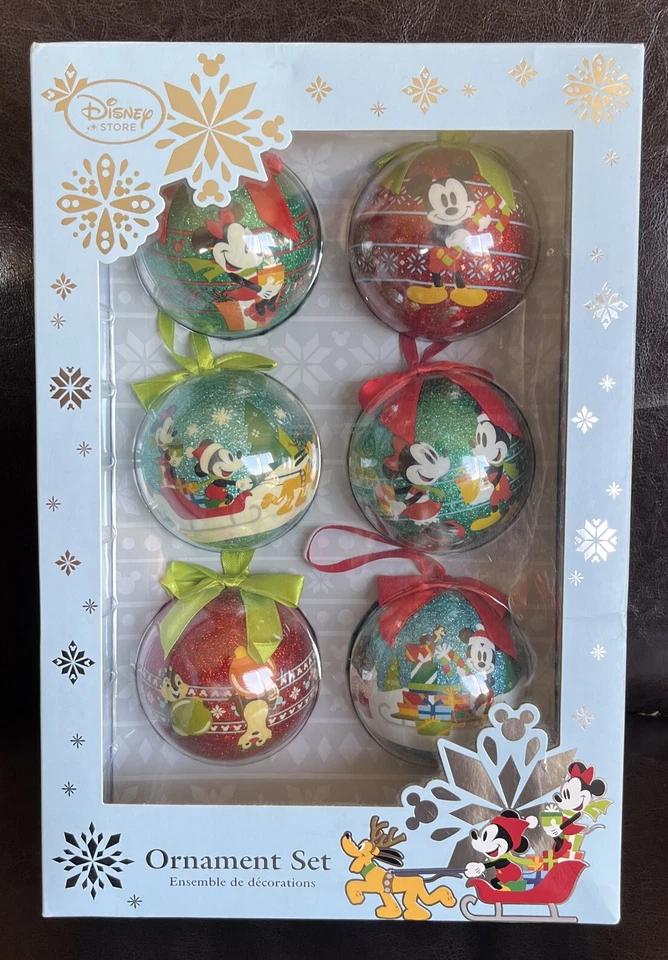 2015 Disney Frozen 6 Sketchbook Ornament Ball Set Elsa Anna Olaf Xmas