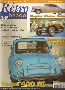 RETRO HEBDO 82 VESPA 400 GT 1961 CHRYSLER WINDSOR DELUXE SEDAN 1953 - Imagen 1 de 2