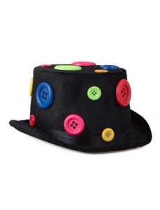 Top Hat with Buttons - Clown / Mad Hatter - Picture 1 of 1