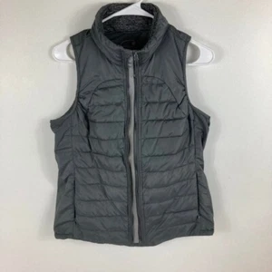 Womens Tangerine Double Zipper Puffer Vest Gray S - Picture 1 of 8