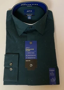 APT. 9 Premier Flex Dress Shirt Long Sleeve.Wrinkle Resistant.Slim Fit 15-15.5 - Picture 1 of 1