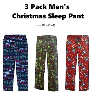 3 Piece Variety Men's Casual Pull On Christmas Themed Sleep Pants Size XL(40-42) - Picture 1 of 1