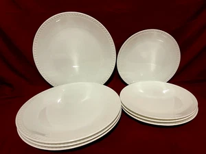 Mikasa Loria Bone China 8 Piece Set Of 4 Each White Dinner & Salad Plates - Picture 1 of 2