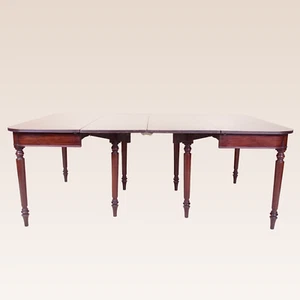 Antique Dining Table 6 Seater Georgian 19th Century Mahogany 2 Console - Picture 1 of 15
