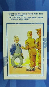WW2 Bamforth D Tempest Comic Postcard 1941 Army Camp BOW & ARROW SECTION No 970 - Picture 1 of 2