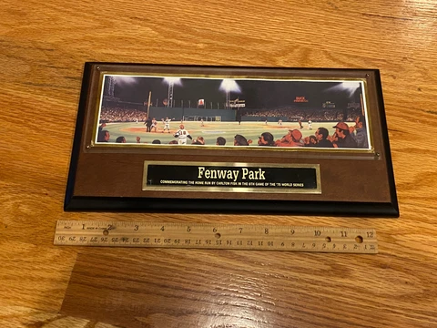 FENWAY PARK STADIUM NUMBERED PLAQUE COMMEMORATING CARLTON FISK 75 WORLD SERIES Cover