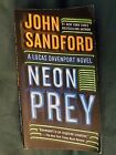 John Sandford "Neon Prey" Lucas Davenport Novel in Paperback Used 