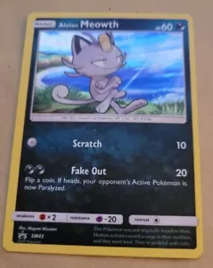 POKEMON PROMO CARD - ALOLAN MEOWTH SM43 (HOLO) NM - Foto 1 di 1
