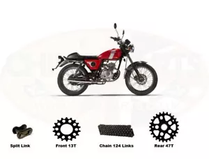 Mash Fifty 50 Roadstar BLACK Heavy Duty Chain and Sprocket Kit - Picture 1 of 4