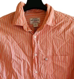 VTG Polo Jeans Co Ralph Lauren Orange Shirt Men's Large Button Long Sleeve Flag - Picture 1 of 5