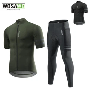 WOSAWE Herren Radfahren Trikot lange Ärmel gepolsterte lange Hose Sportkleidung - Picture 1 of 25