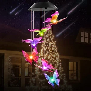 Birthday Gifts for Women, Winzwon Solar Butterfly Wind Chimes Garden Gifts for - Picture 1 of 6
