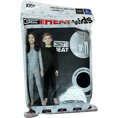 Conjunto Heat 32 GRAES infantil camada base legging tripulação camisa longa cinza floco de neve - Imagem 1 de 2