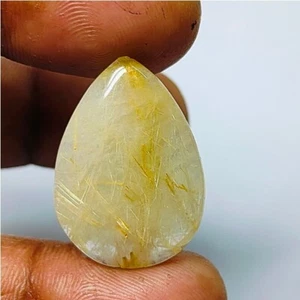 Natural Golden Rutile Quartz Crystal Pendant Rutilated Gemstone 20 Cts. ME-11783 - Picture 1 of 2