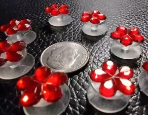 8pz Charms Scarpe Fiore Rosso Gioielli Cristallo Gemme - Foto 1 di 2
