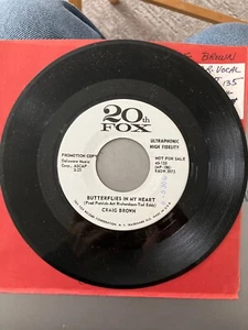 CRAIG BROWN 45 Butterflies In My Heart/I'm No Good Without VG+/VG++ PROMO mc508 - Picture 1 of 2