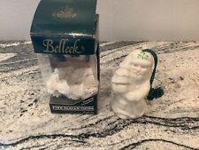 Belleek Christmas Ornament in Box Santa with Tree Bell 1999 Ireland Shamrock