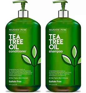 Majestic Pure Shampoo and Conditioner Set -with 100% Pure Tea Tree Oil,for Itchy - Picture 1 of 12