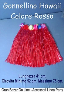 GONNELLINO HAWAII BABY COLORE ROSSO Party Festa Dj Animazione CARNEVALE - Foto 1 di 1