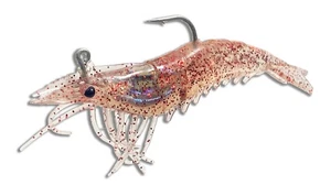 Artificial Soft Plastic Shrimp Bait Lure 4.25" Red w/ Hook 10pk by Almost Alive - Picture 1 of 2