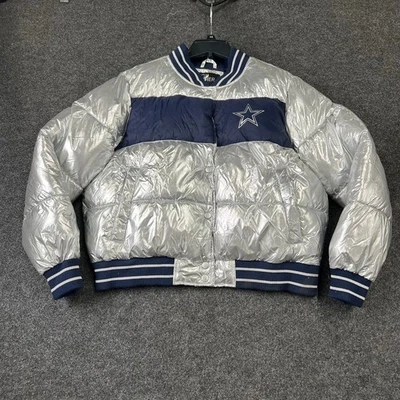NFL Dallas Cowboys Chaqueta Burbuja Perfecta Para Mujer Talla M Talla M Plateada  Foto 1 de 4