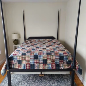 Nautica Madras Quilt/Comforter Madras Plaid Patchwork Full/Queen 84X88” EUC - Picture 1 of 10