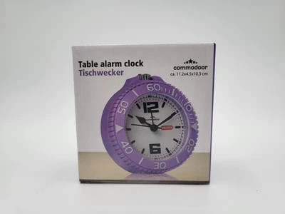 Commodoor Wecker / Tischwecker / Uhr mit Alarm im Stoppuhr Design in Lila - Bild 1 von 4