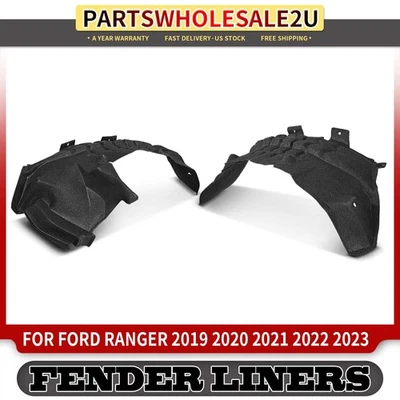 Forros interiores de guardabarros protector contra salpicaduras a prueba de polvo PET delantero para Ford Ranger 2019-2023 Foto 1 de 4