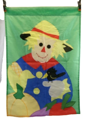 Espantapájaros Maíz Calabaza Dos Caras Colorido Patio Jardín Casa Bandera 28"X40" De Colección Foto 1 de 4