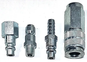 4-TEILIGES SCHNELLKUPPLUNGS-SET VERBINDER LUFTSCHLAUCH ARMATUREN TRENNEN - Bild 1 von 1