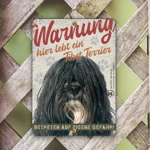 Insegna Tibet Terrier 15x21cm | Cartelli per Cani | Cartello di Avvertimento per Cani 54S - Foto 1 di 3