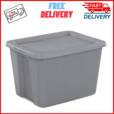 Sterilite 18 Gallon Large Storage Bin Plastic Container with Snap-On Lid, Gray - Image 1 of 4