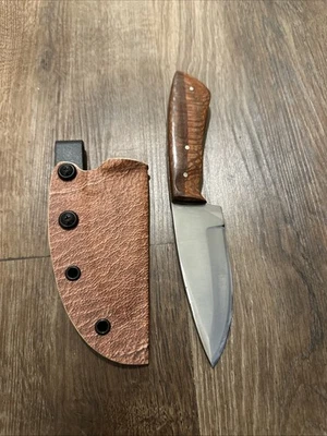 Custom American Handmade Fixed Blade Knife 8.5” Leopardwood/ SS Steel Kydex - Image 1 of 4