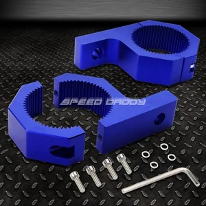 PAIR BRACKET BLUE ALUMINUM FRONT/REAR FOG LIGHT CLAMP MOUNT FIT 2"OD BULL BAR - Picture 1 of 5