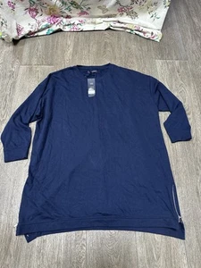 New With Tags - Marks And Spencers Curve Longline Navy Top - UK Size 24  - Picture 1 of 9