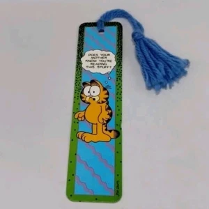 Vtg Garfield Tassel Bookmark Does Your Mother Know You're Reading This Stuff? - Picture 1 of 11