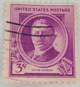 Franqueo de EE. UU. ~ Victor Herbert/Famous Americans ~ Sello de 3¢ ~ Publicado ~ 1940 ~ Q66 - Imagen 1 de 6